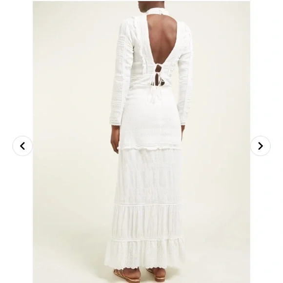 SIR the Label Celie High Neck Maxi Dress Ivory Open Back Maxi Dress - Picture 3 of 5